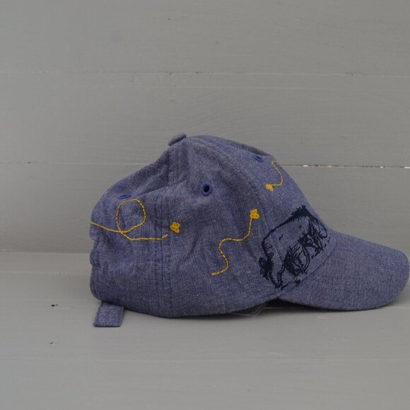 Disney Winnie The Pooh Piglet and Eeyore Baseball Cap Hat Blue and Yellow - Picture 4 of 6